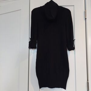 Women's Small Black Cowl Neck Knit Sweater Dress